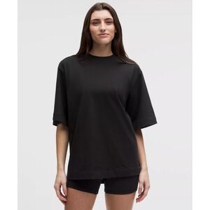 639-Lululemon-Heavyweight Cotton Oversized T-Shirt-Black